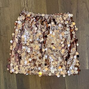 Sequin Embellished Gold Skirt